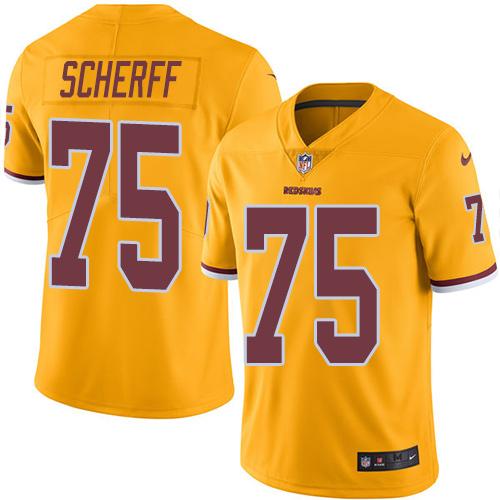 Nike Redskins #75 Brandon Scherff Gold Youth Stitched NFL Limited Rush Jersey - Click Image to Close